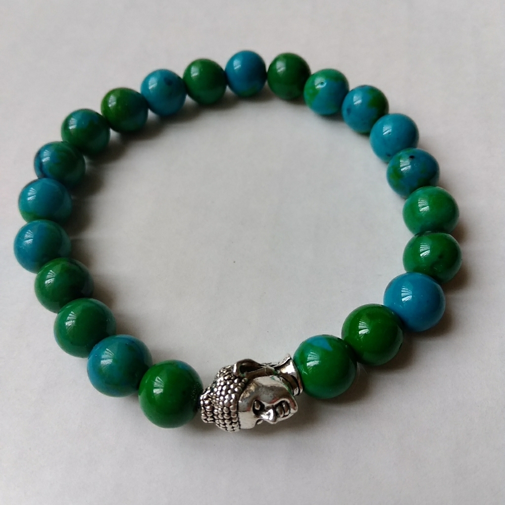 Buddha head meditation stretch bead bracelet